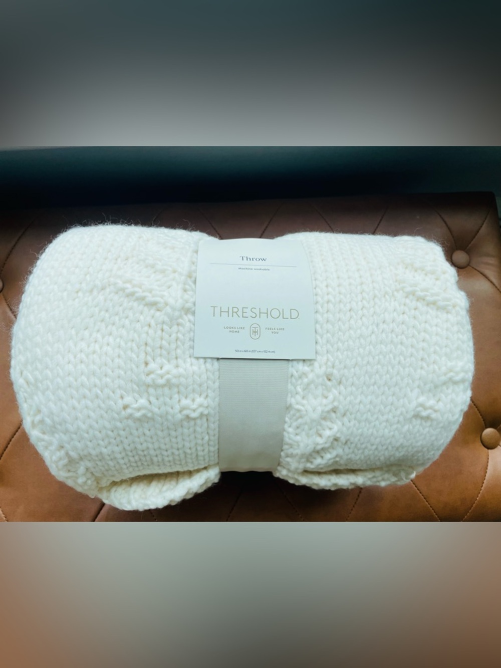 Threshold Soft Ivory Knit Throw Blanket